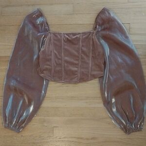 Blu Pepper Ribbed Mauve Top